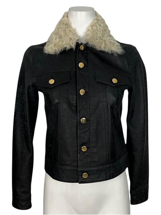 10 Crosby Derek Lam Jackets & Blazers - Derek Lam 10 Crosby Shearling Collar Leather Jacket 4 Indigo